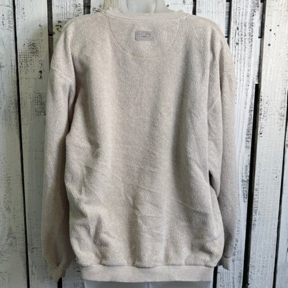 VTG Kapalua Hawaii Sweatshirt Women Small Relax Fit Cream Reverse Texture Grunge - Picture 6 of 10